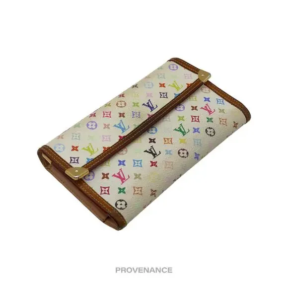 🔴 Louis Vuitton International Wallet - Monogram Multicolore White - Picture 5 of 11